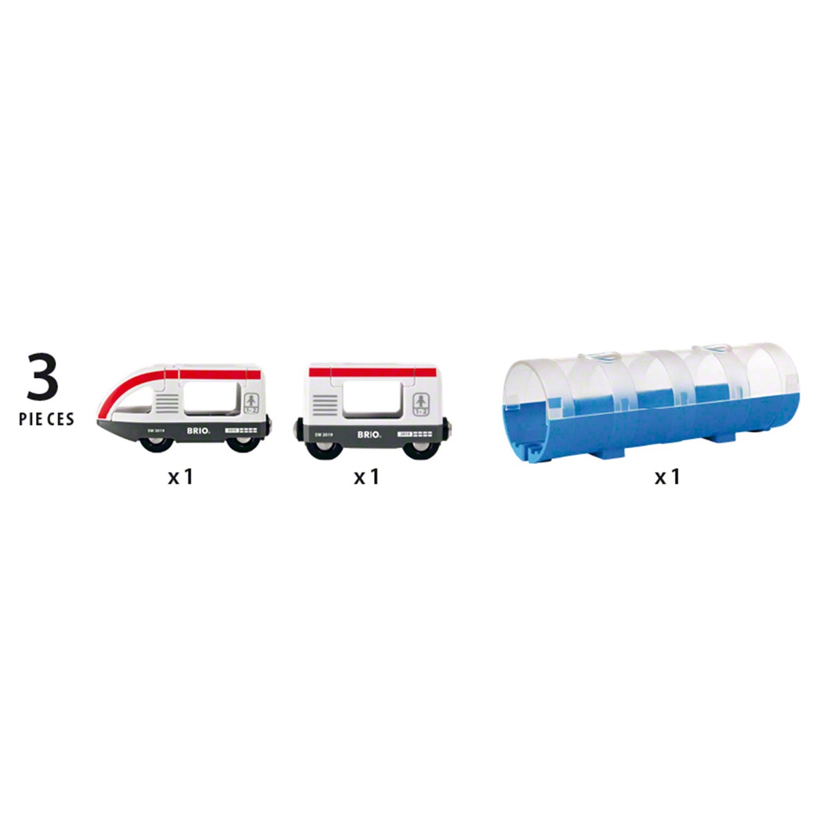Train De Voyageurs Avec Tunnel multicolore, BRIO