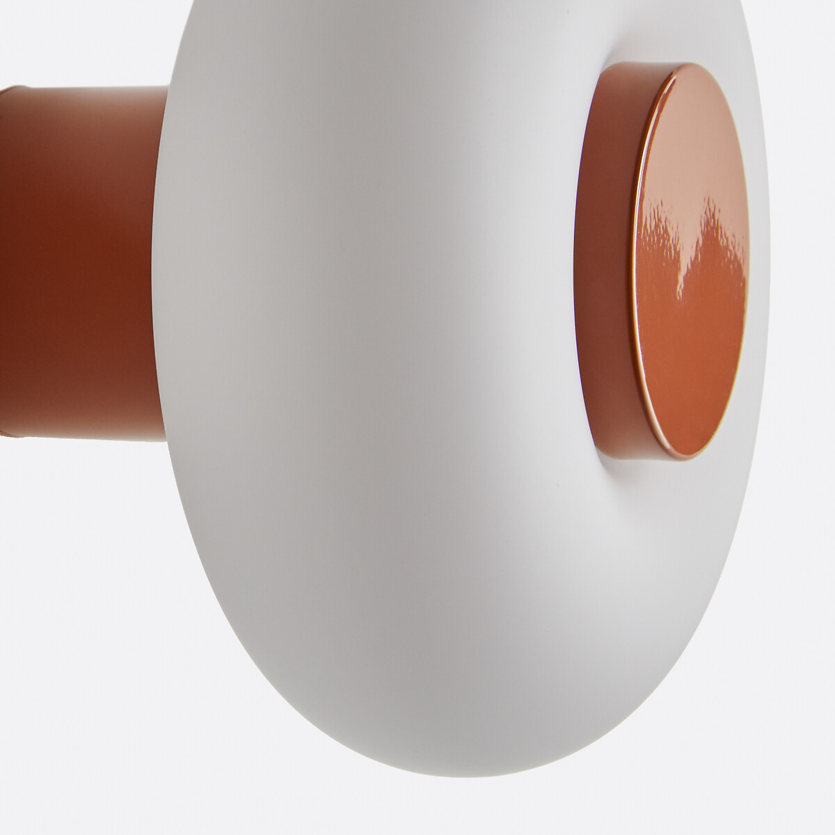 Applique ou plafonnier, en métal fer et opaline, diamètre 21, 5 cm, OMER caramel, LA REDOUTE INTERIEURS