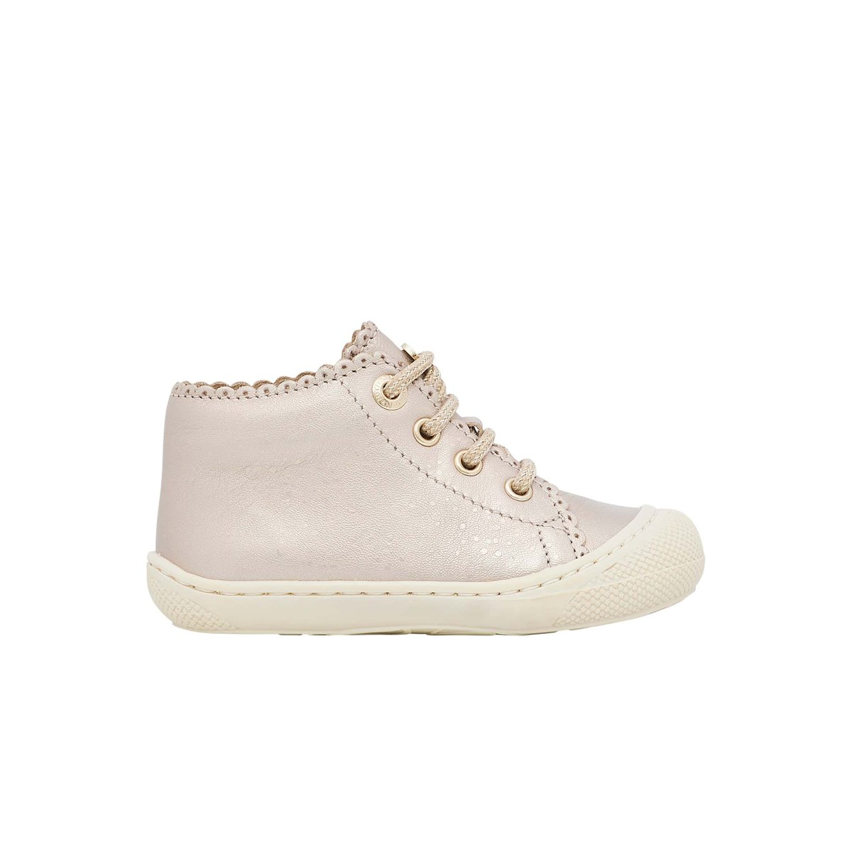 Chaussures premiers pas en cuir laminé COTTINS rose poudré, NATURINO