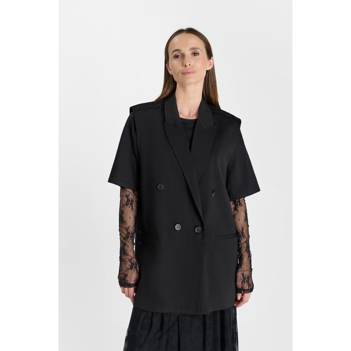 Veste sans manches TAKI black, LE TEMPS DES CERISES