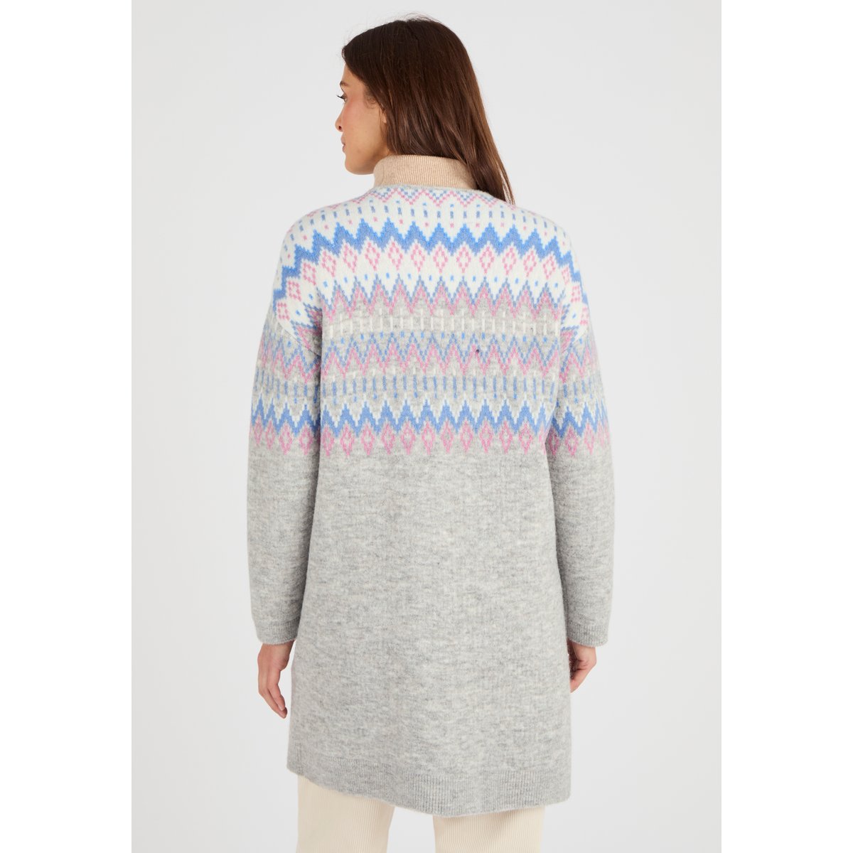 Gilet long jacquard Thermolactyl gris, DAMART