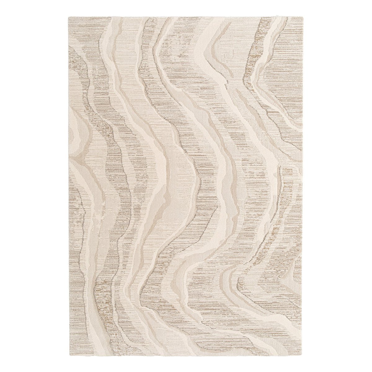 Tapis doux et design STRATA beige sable, AFK LIVING