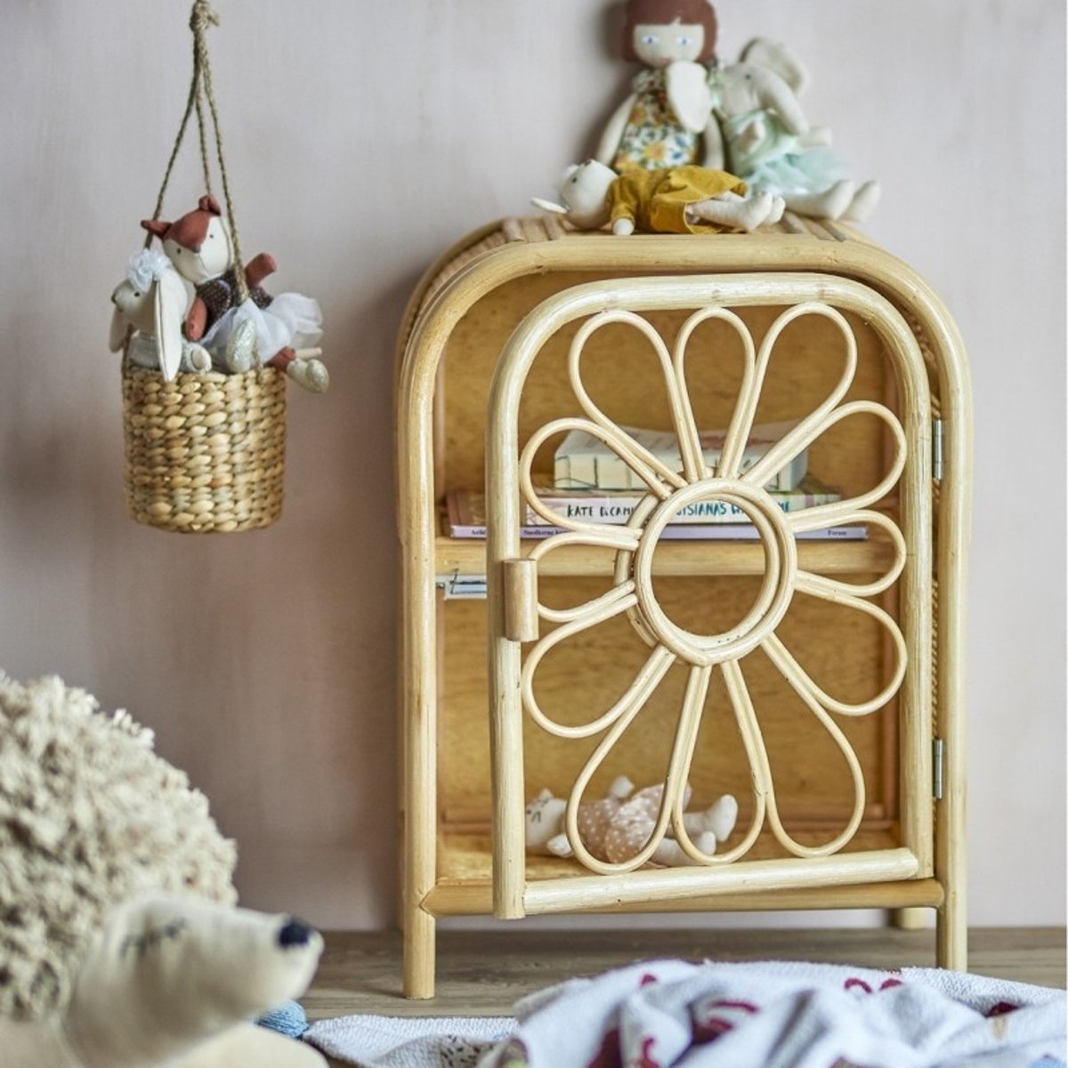 Table de chevet meuble rotin ANUKE bois clair, BLOOMINGVILLE