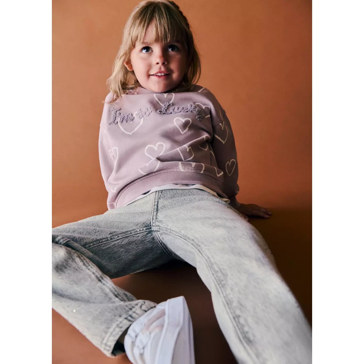 Sweat-shirt coton imprimé lilas, MANGO BABY