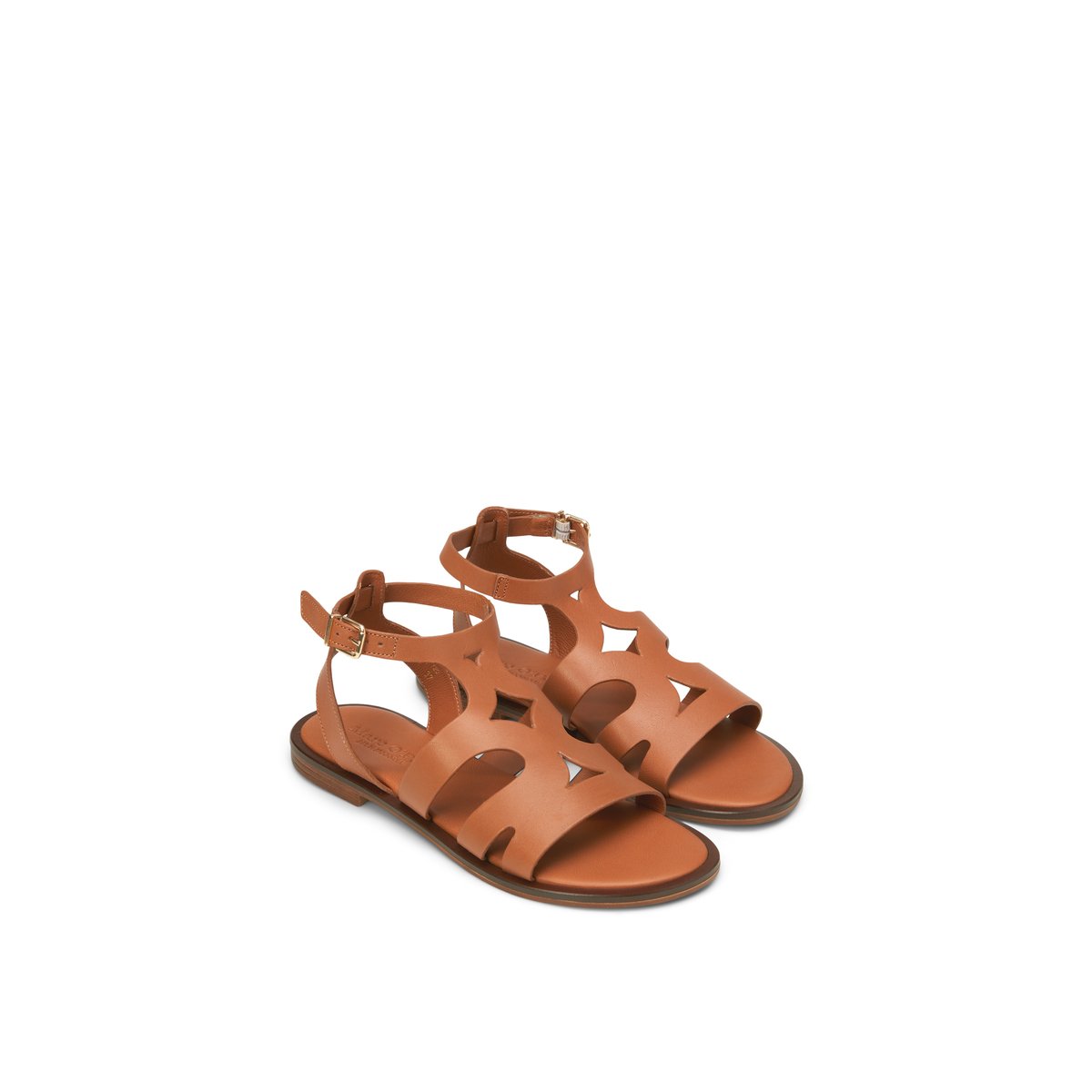 Sandale romaine en cuir de vache noble braun, MARC O'POLO