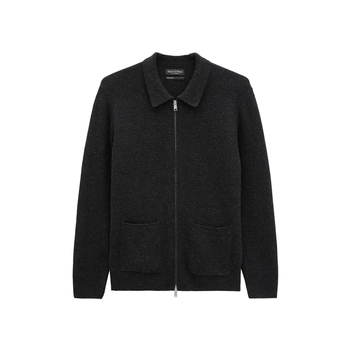 Cardigan en tweed, coupe regular en mélange de laine de mouton douce gris, MARC O'POLO