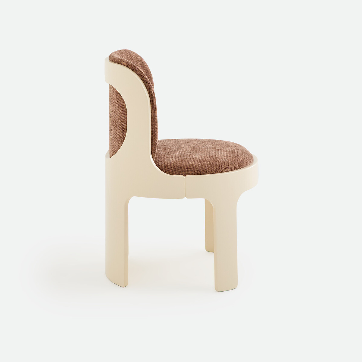 Chaise 3 pieds, en tissu texturé et finition laquée, KERIBA caramel/blanc, LA REDOUTE INTERIEURS