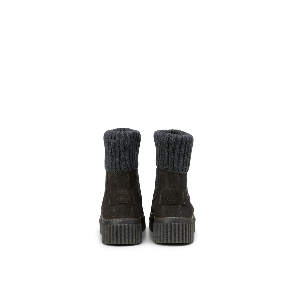 Bottes courtes modèle Bianca avec enveloppe tricotée noir, MARC O'POLO