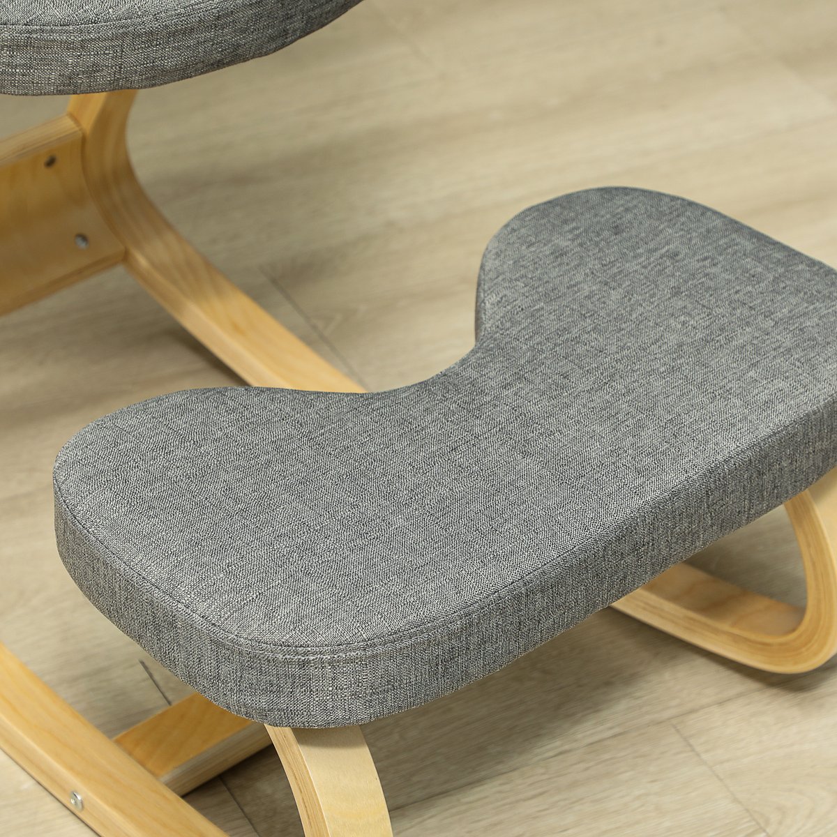 Chaise à genoux Bois de bouleau Gris gris, HOMCOM