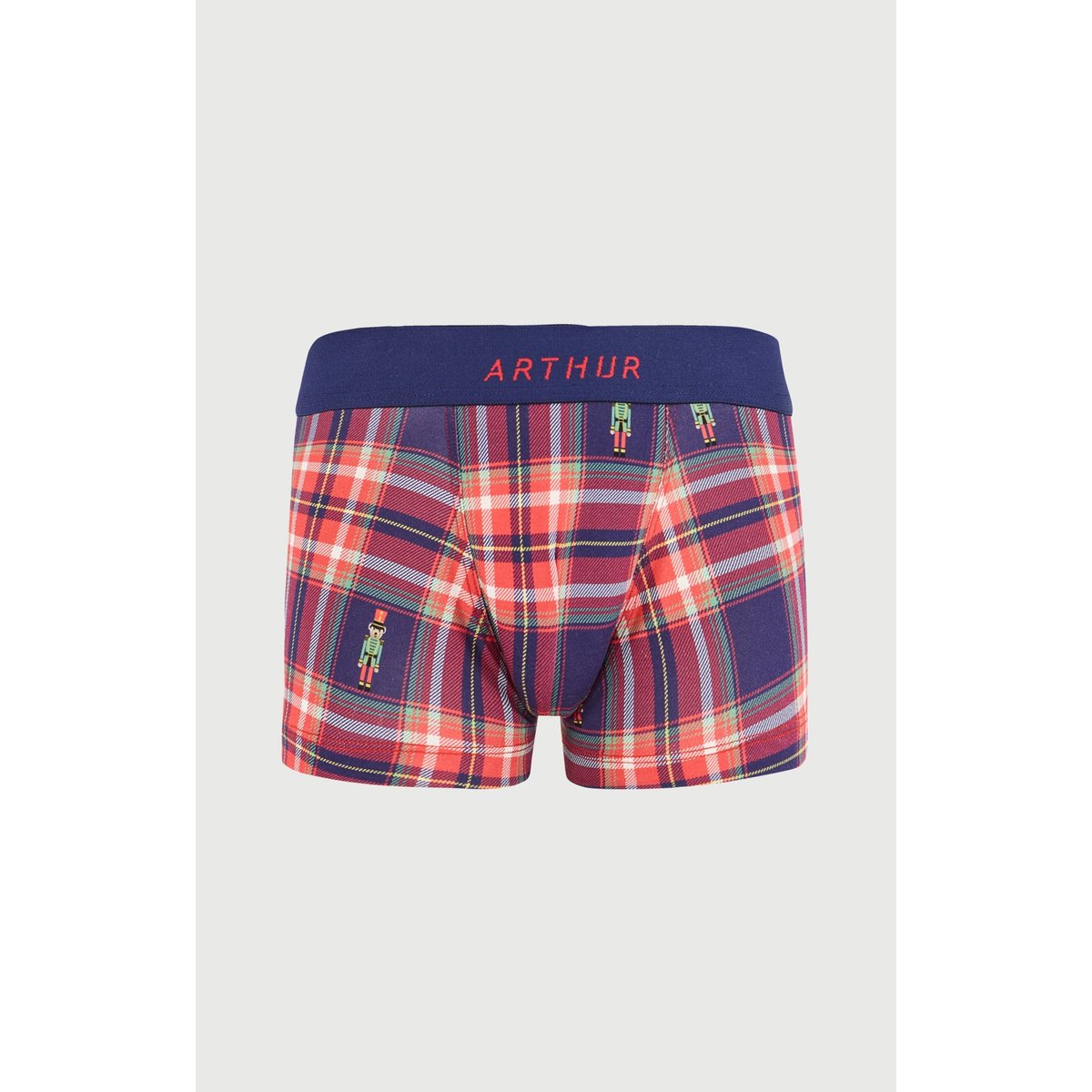 Boxer enfant en jersey de coton à carreaux Léon rouge, ARTHUR