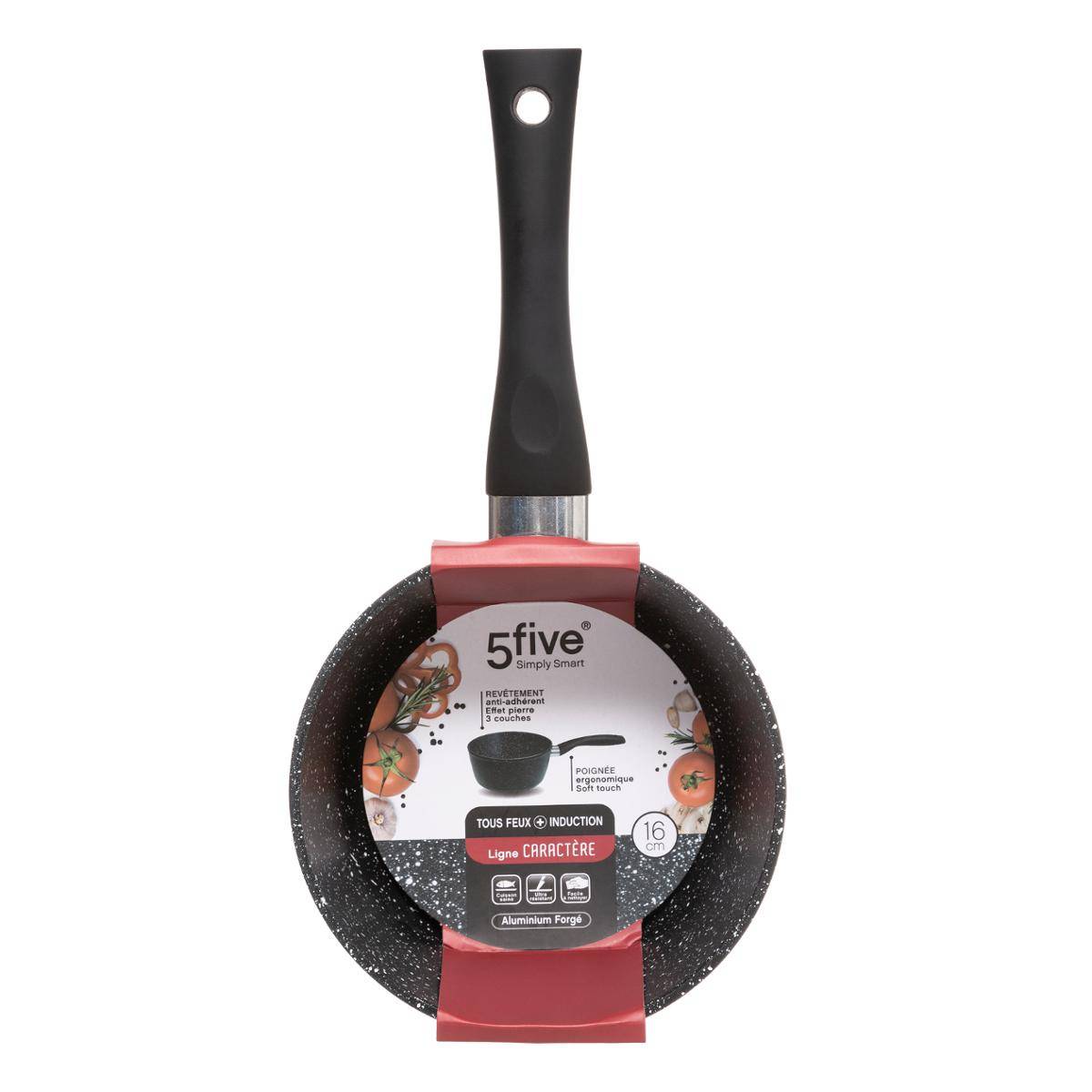 Casserole aluminium forgé CARACTÈRE noir, 5FIVE SIMPLY SMART