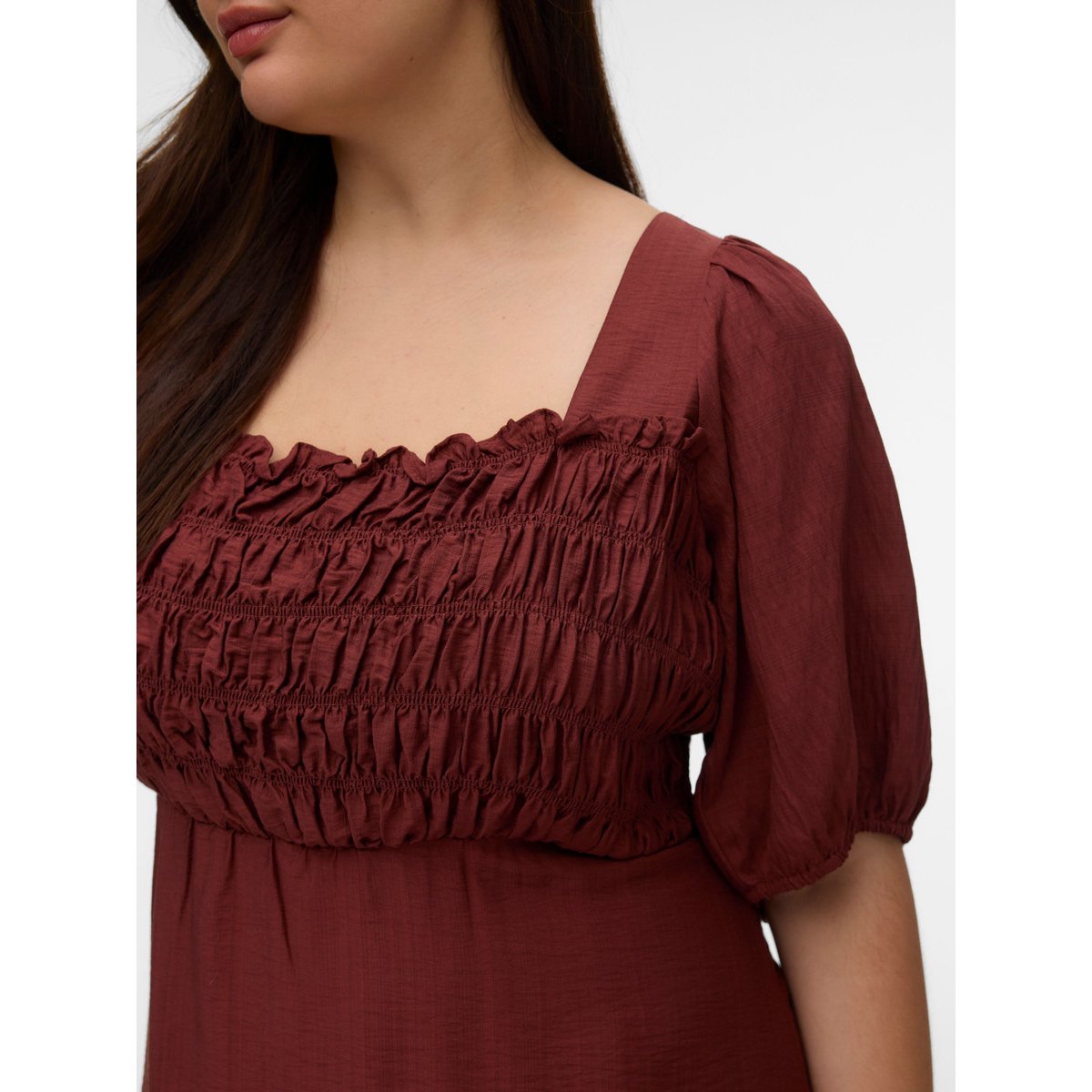 Robe Smockée rouge - andorra, VERO MODA