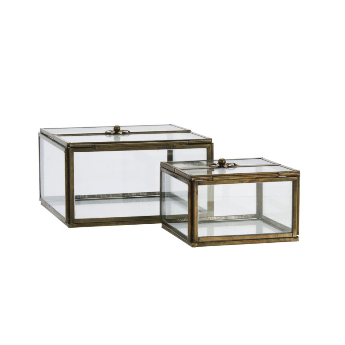Boites à bijoux verre   set de 2 transparent, MADAM STOLTZ