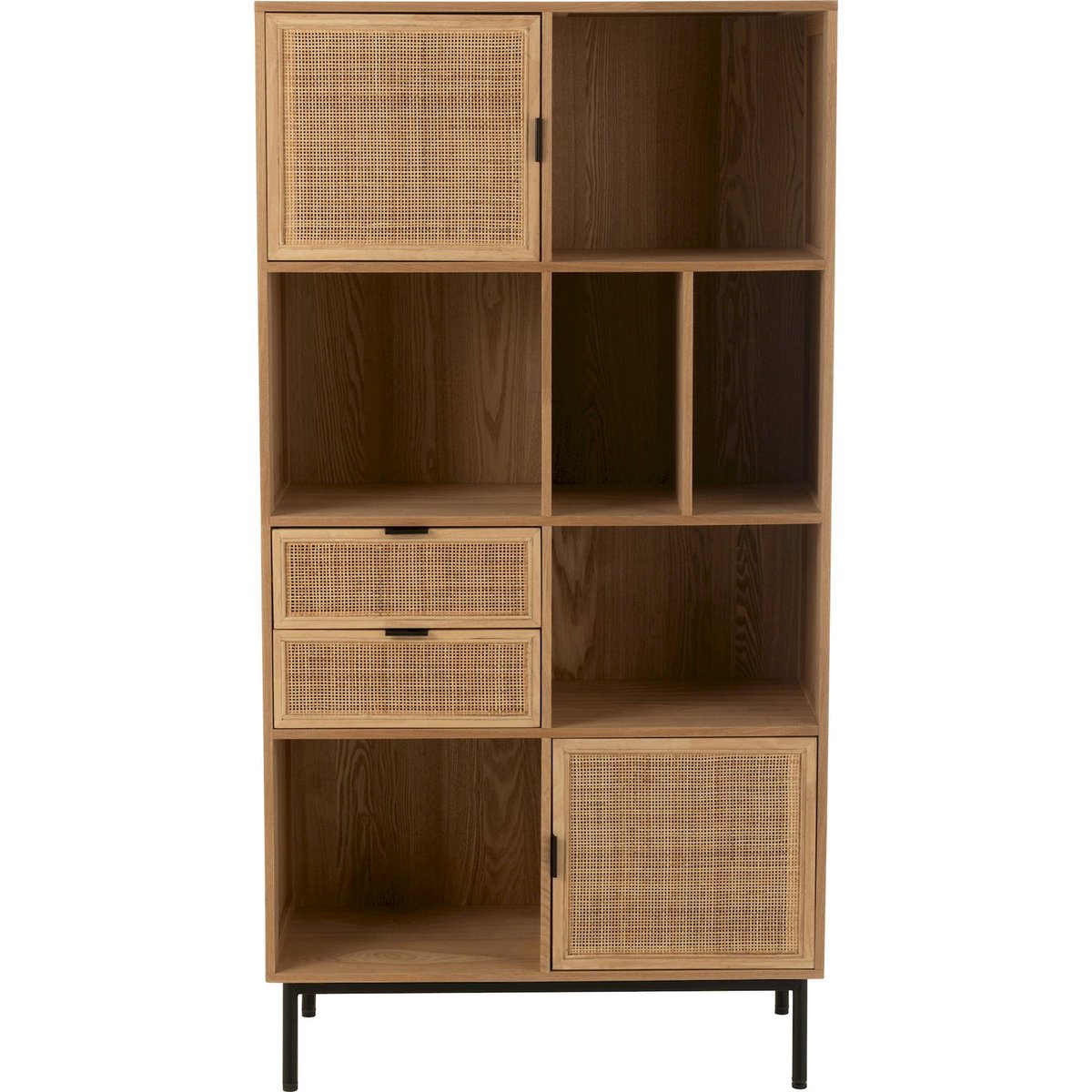 Armoire en bois et métal style contemporain bois naturel et métal noir, RECOLLECTION