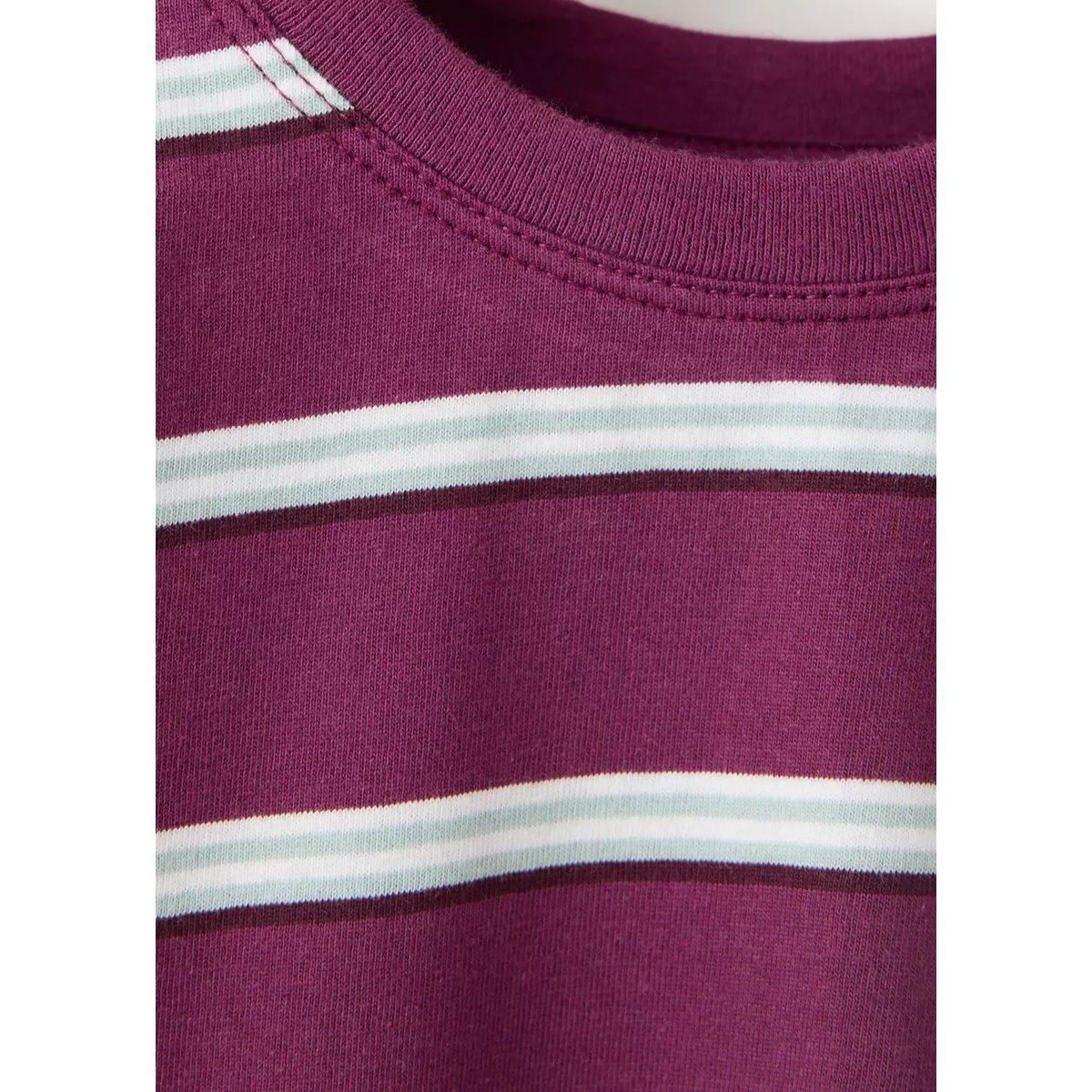 T-shirt 100 % coton rayures bordeaux, MANGO BABY