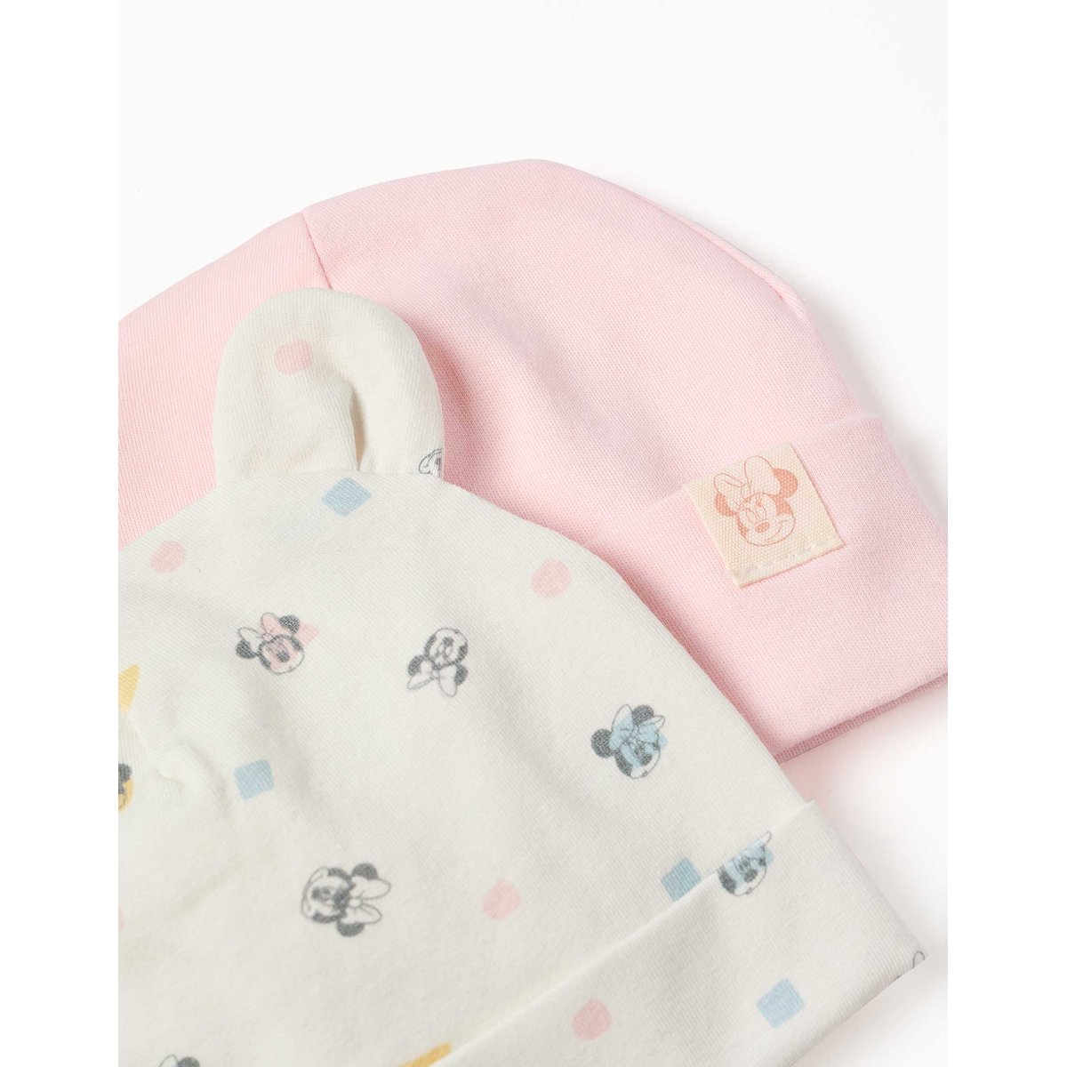 Lot de 2 bonnets en coton avec motif Minnie rose, ZIPPY