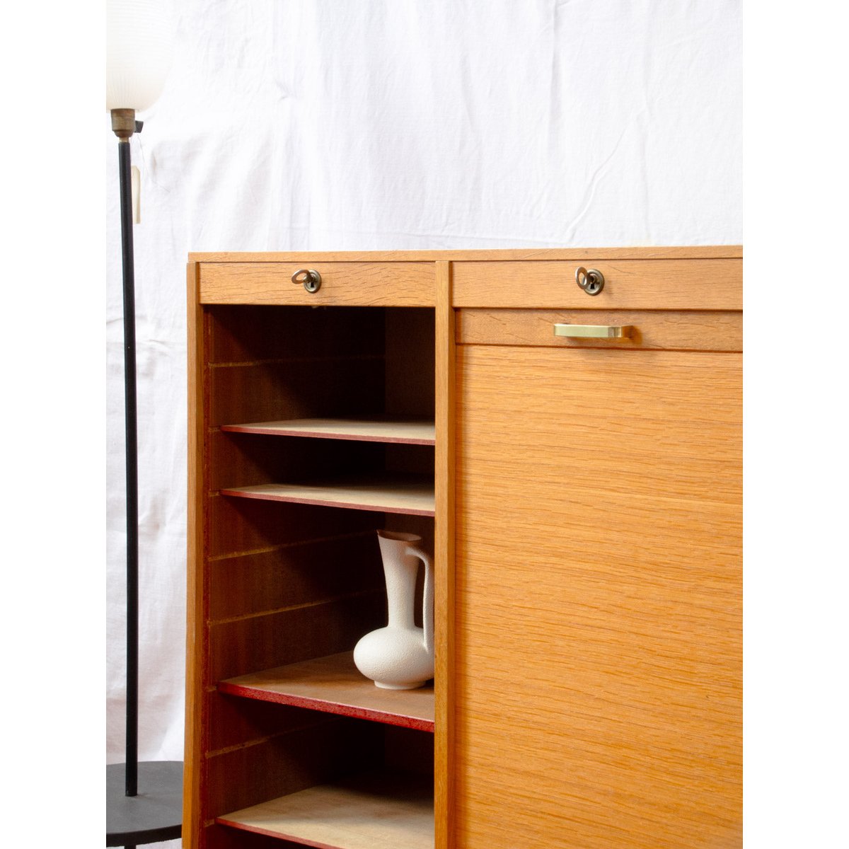 Meuble de métier en chêne Fernand N°485 - Bon état bois foncé, DEBONGOUT
