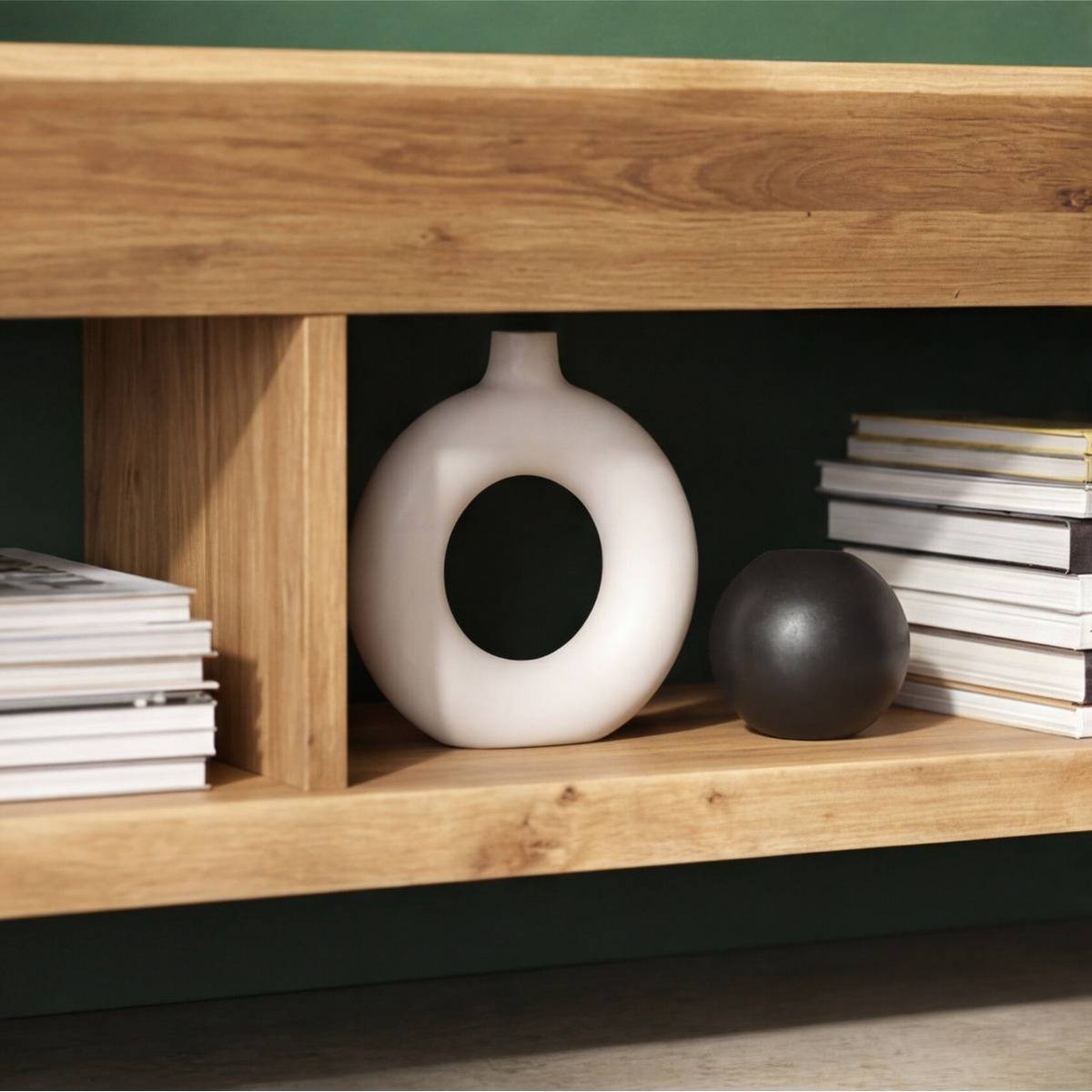 Meuble TV en bois recyclé BLAISE bois clair, MADE IN MEUBLES