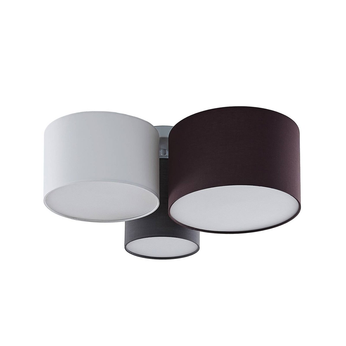 Plafonnier en textile moderne, Laurenz gris, blanc, marron, LINDBY