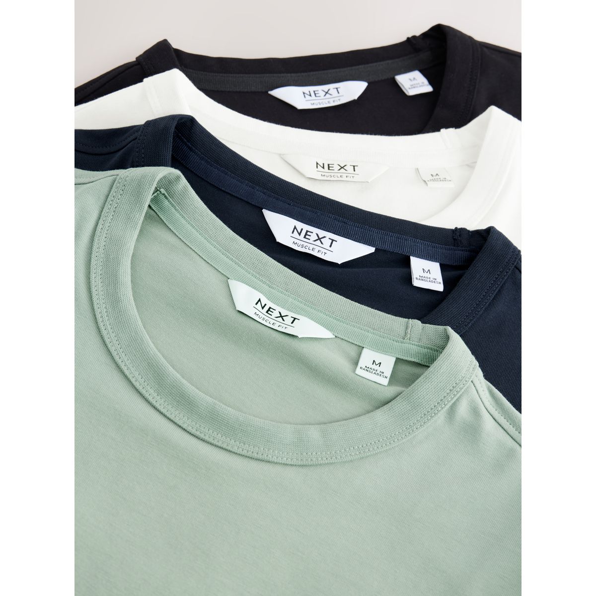 T-shirt motionflex doux, lot de 4 noir/vert/blanc/marine, NEXT