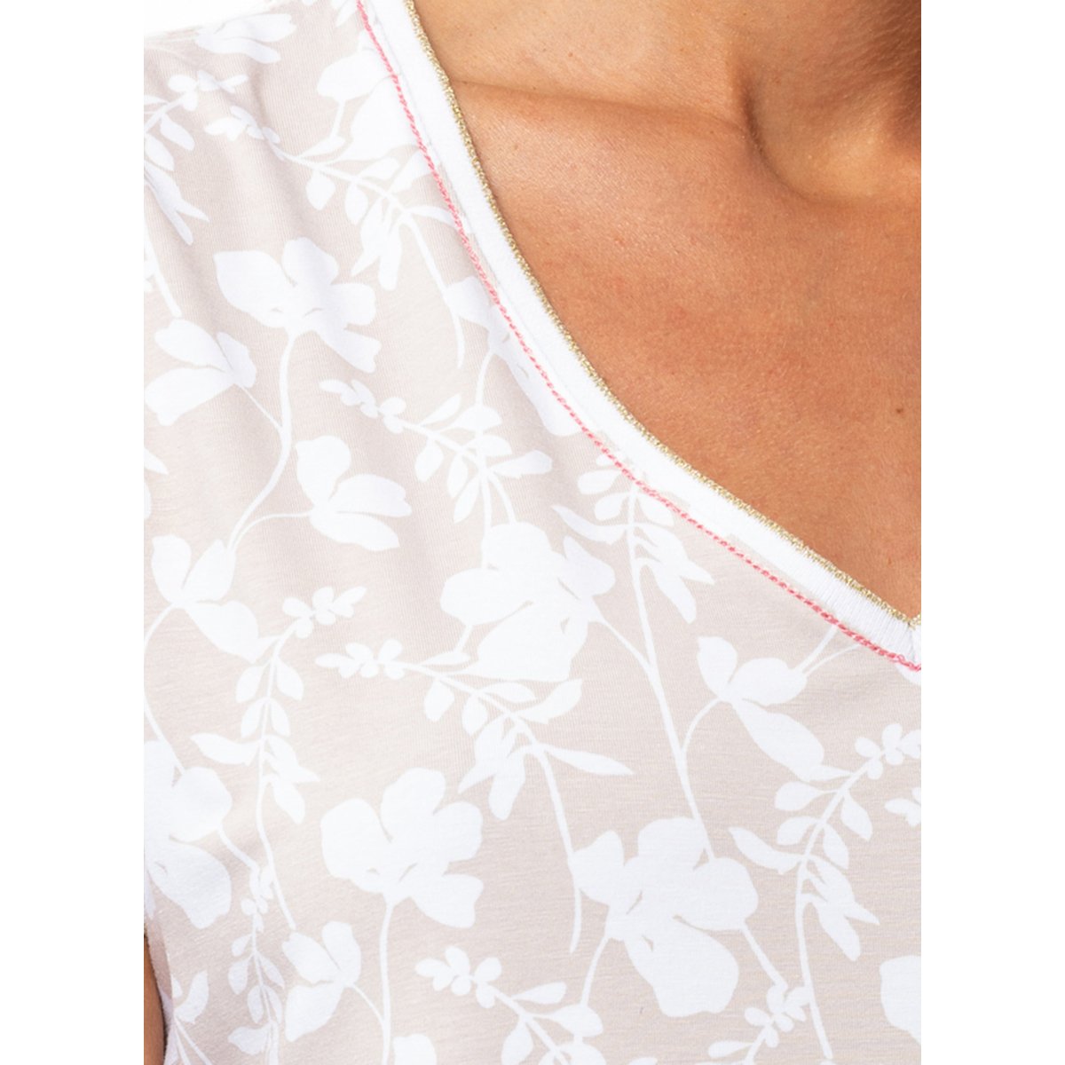 Chemise de nuit en coton modal SIESTA 201 multicolore, LE CHAT