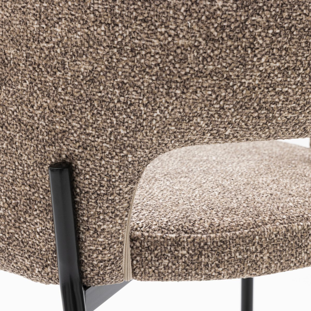 Lot de 2 chaises de bar en tissu et métal H65cm- SOREN marron chiné, DRAWER