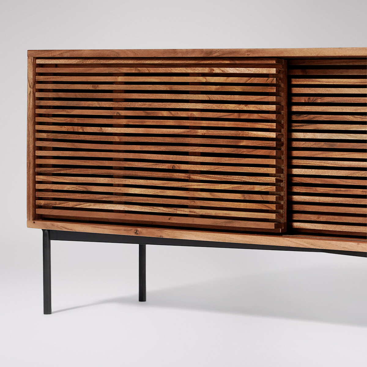 Weaving Acacia Wood 2 Door Media Unit dark acacia wood, SWOON