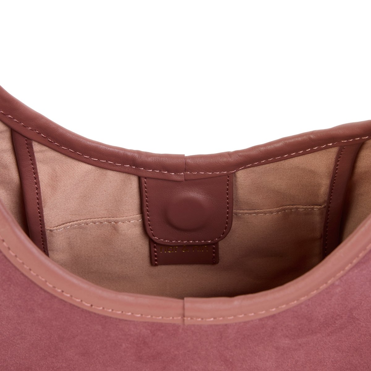 Sac à main en cuir MILO vieux rose, NAT & NIN