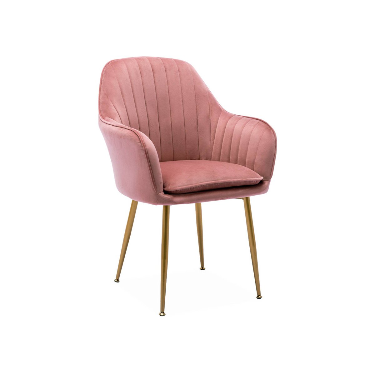 Fauteuil velours et pieds métal (lot de 4) SHELLA vieux rose, SWEEEK