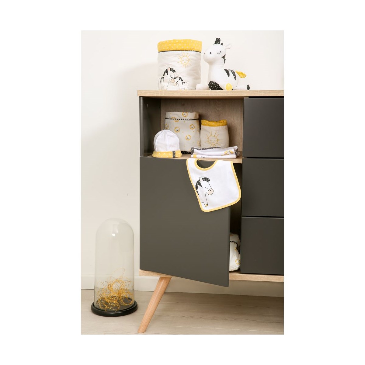 Lot de 2 bavoirs en coton blanc, SAUTHON
