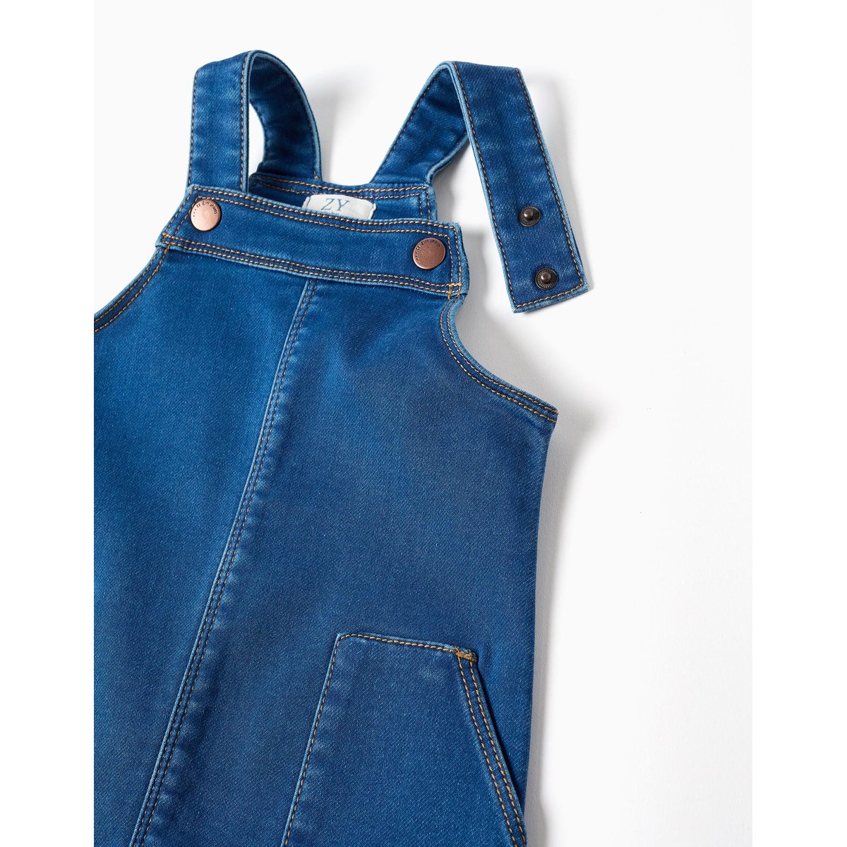 Robe salopette en jean avec poches avant bleu, ZIPPY