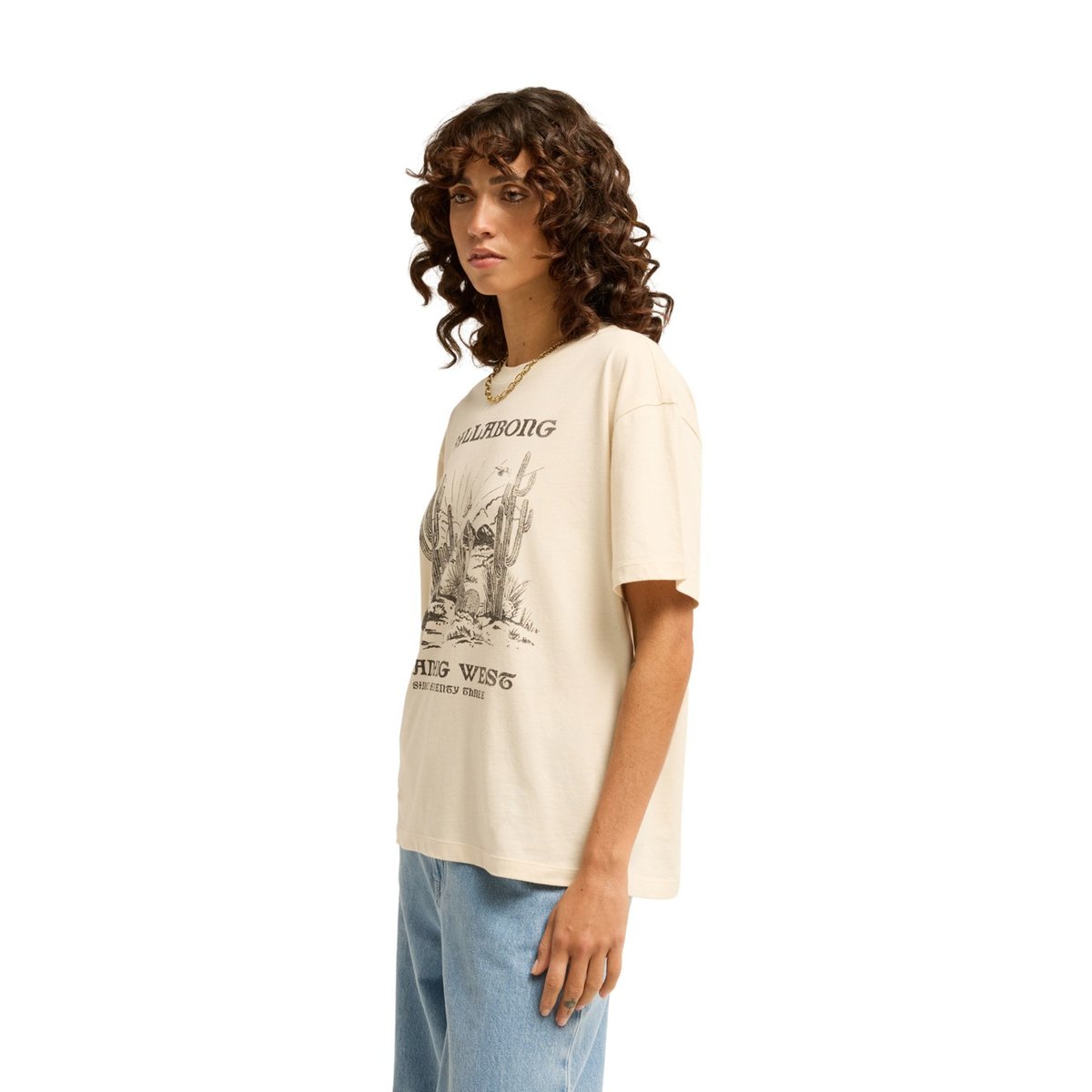 T shirt manches courtes HEADING WEST blanc white cap, BILLABONG
