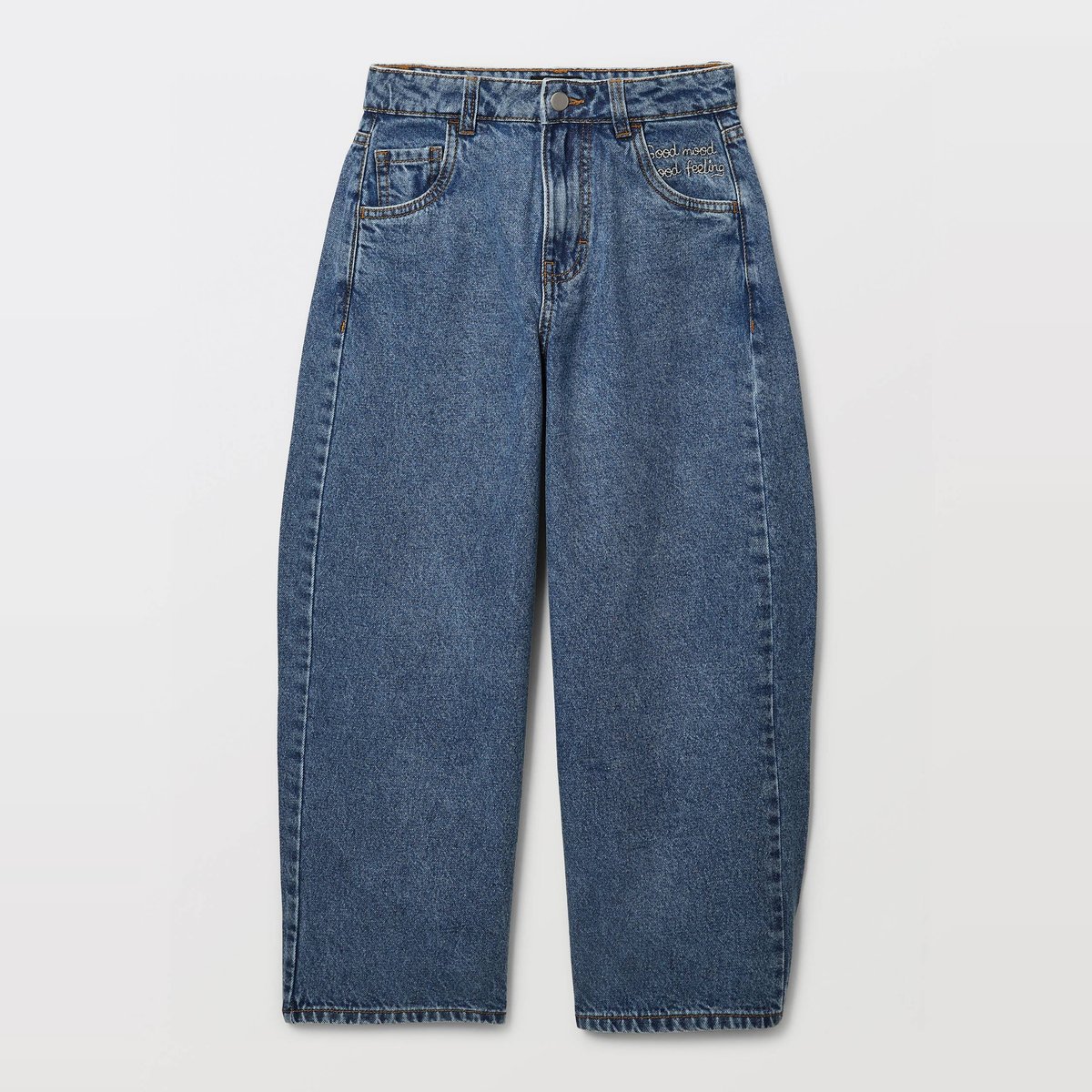 Jean large en coton light blue stone, MONOPRIX
