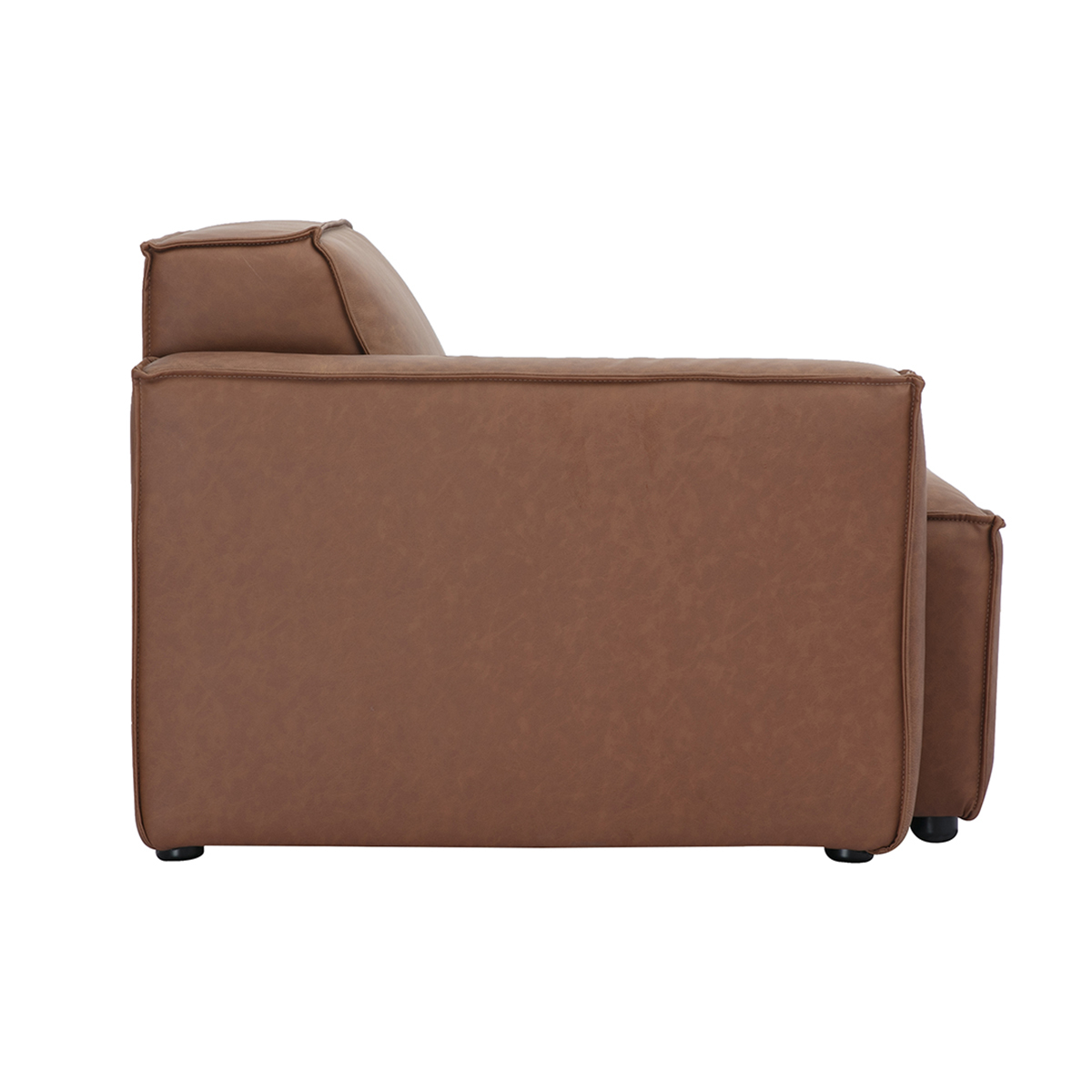 Module d'angle gauche pour canapé en tissu chenille beige SPLIT marron, MILIBOO