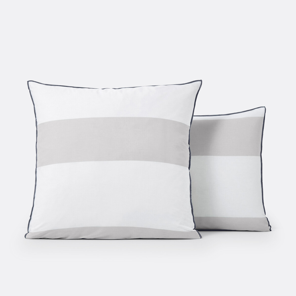 Taie d’oreiller coton, Yacht gris/blanc, LA REDOUTE INTERIEURS