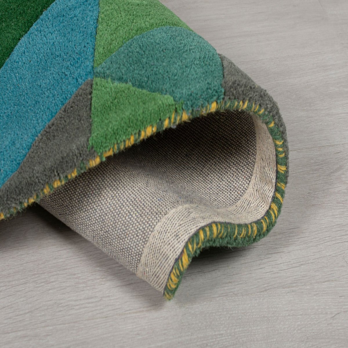 Tapis en laine de couloir PRISM vert, FLAIR RUGS