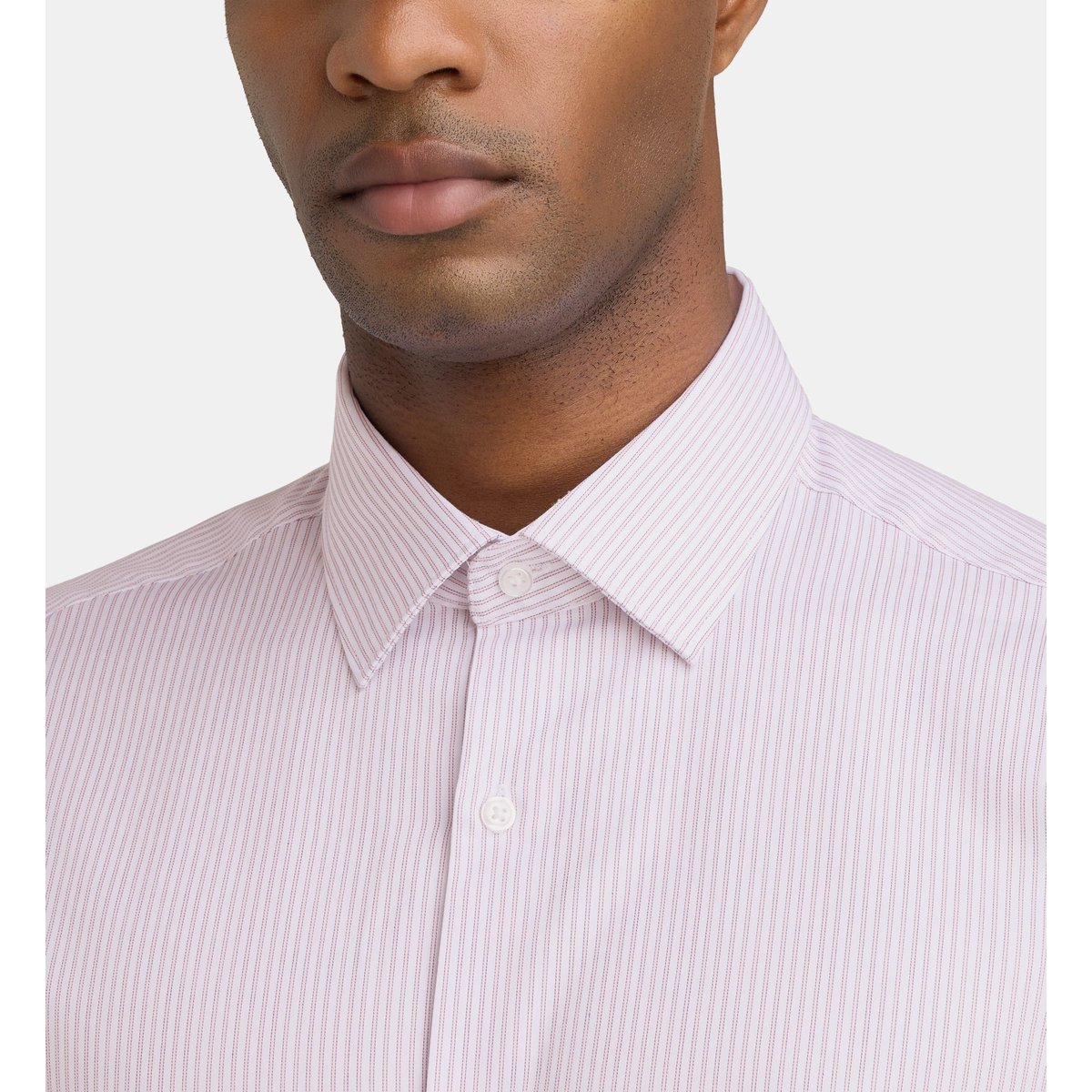 Chemise ajustée msrrae rayures sans repassage coton bio rose, GALERIES LAFAYETTE
