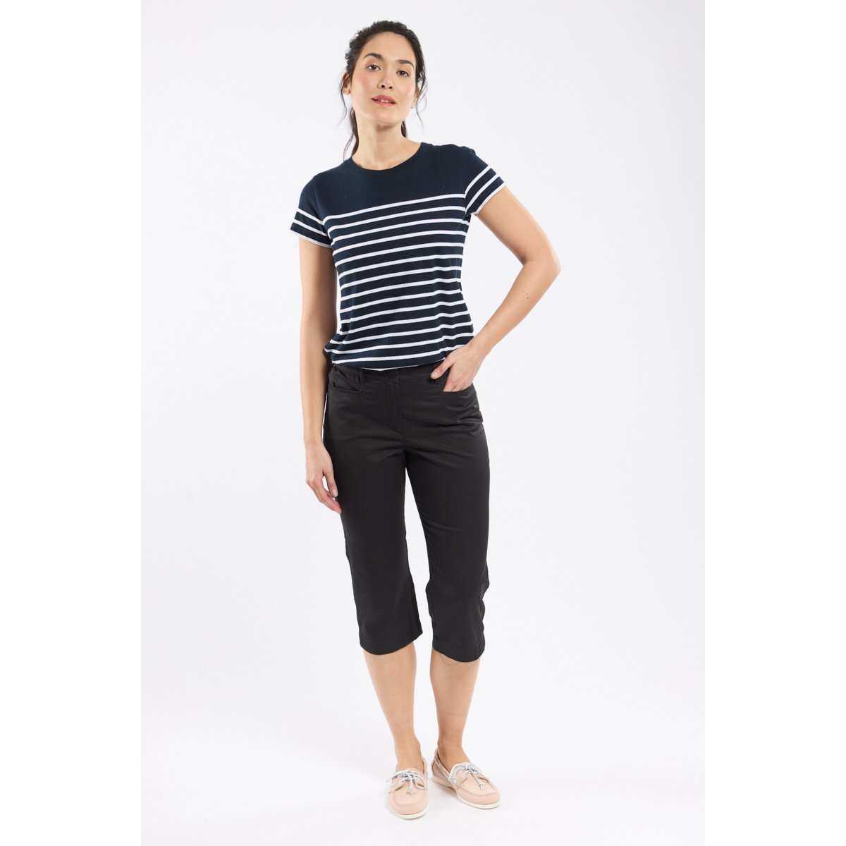 Corsaire en coton GOUVERNAIL noir, ARMOR-LUX