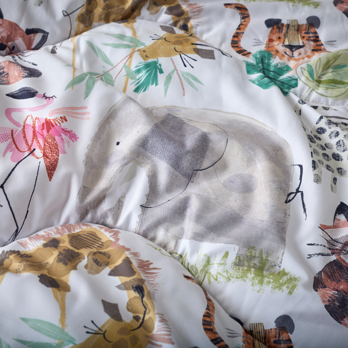 4.5 Tog Coverless Duvet Set Animals grey, NIGHT LARK