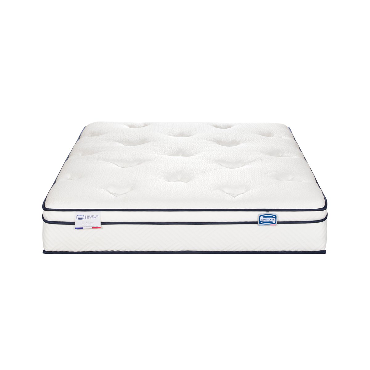 Matelas L'INEGALE 140x190, Hybride, ferme, H27 blanc, SIMMONS