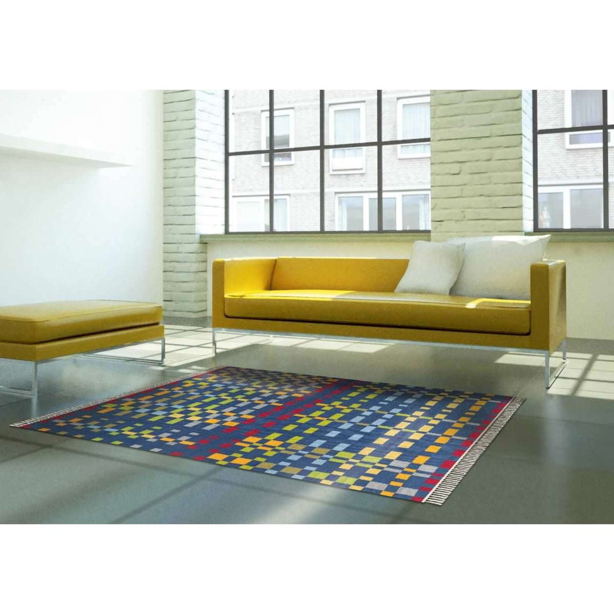 Tapis rectangulaire en laine fait main multicolore, ARTE ESPINA