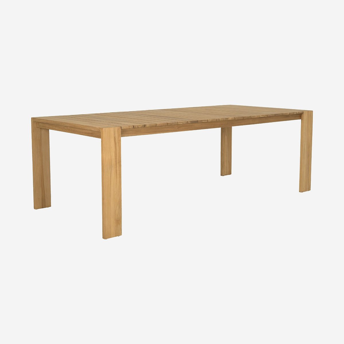 Table rectangulaire de jardin en teck massif CALVIA naturel clair, HABITAT