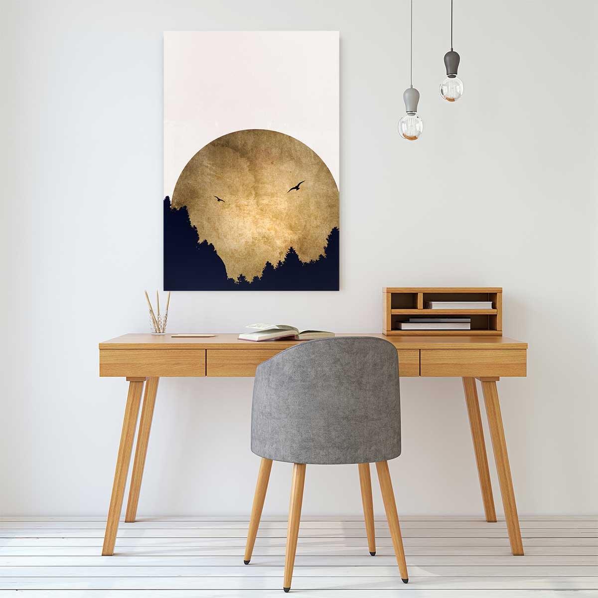 Tableau crepuscule doré tableau alu dibond, HEXOA