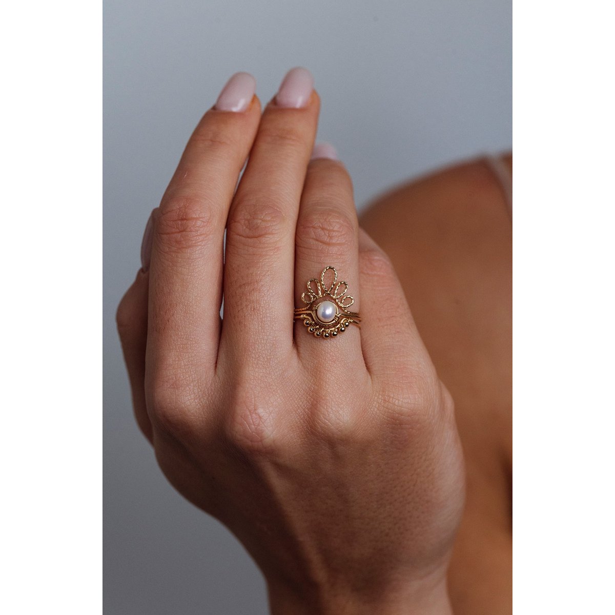 Bague Pétale Éclat or laminé, YAY PARIS