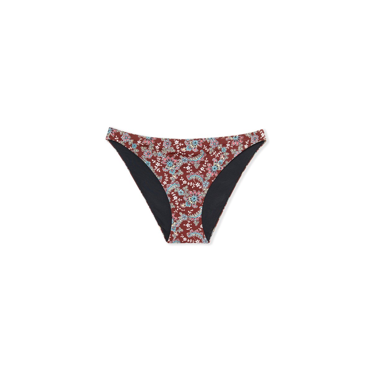 Bas de maillot de bain bikini fleuri TALAMANCA imp fd marron, ETAM
