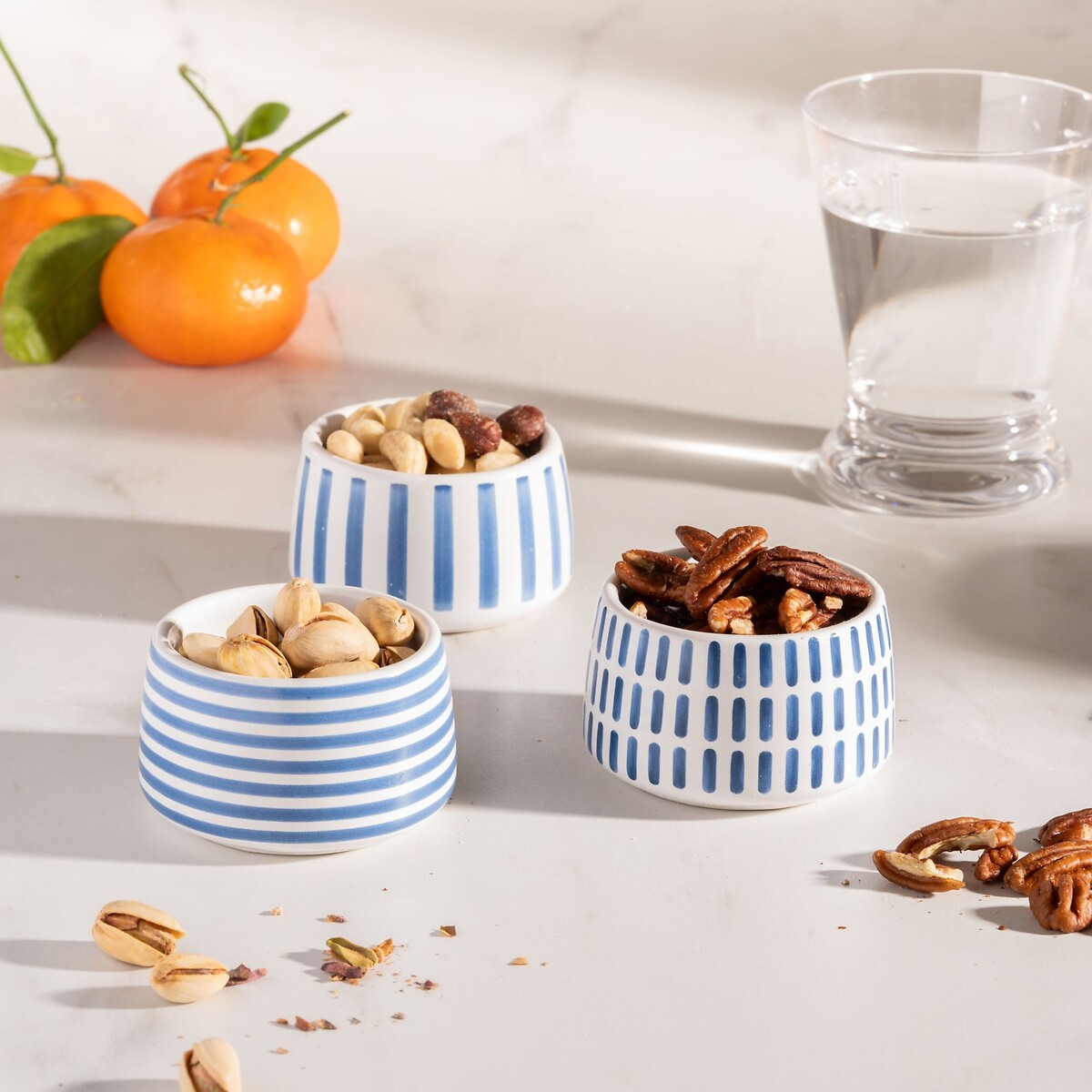 Set of 3 At Home Nibble Bowls in Blue blue, MARY BERRY