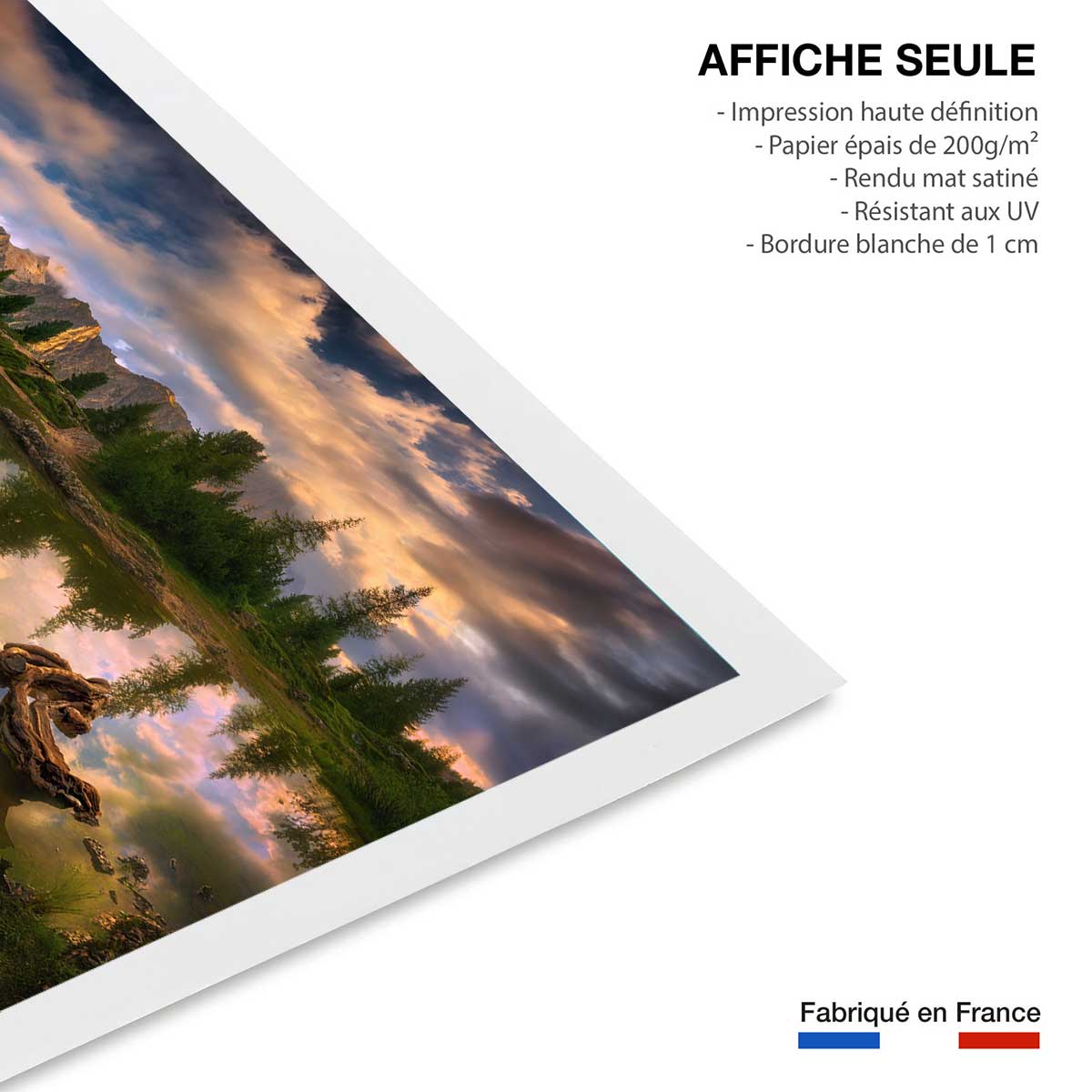Affiche Lac de Limides, Dolomites affiche seule, HEXOA