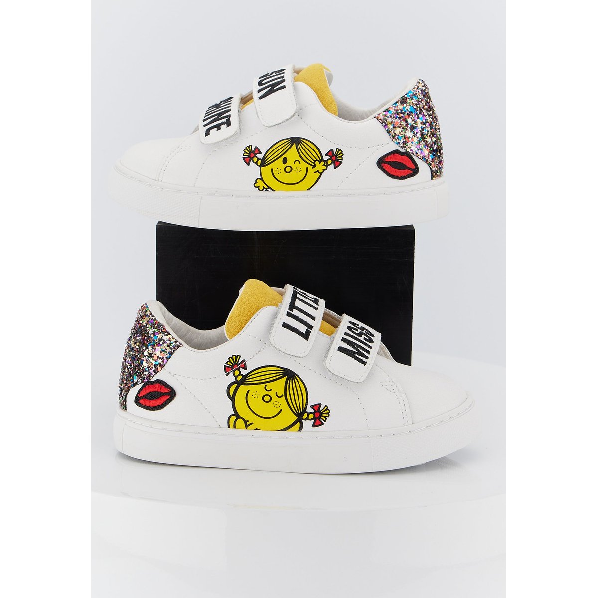 Baskets Enfant En Cuir Mini Edith Monsieur Madame Little Miss Sunshine blanc, BONS BAISERS