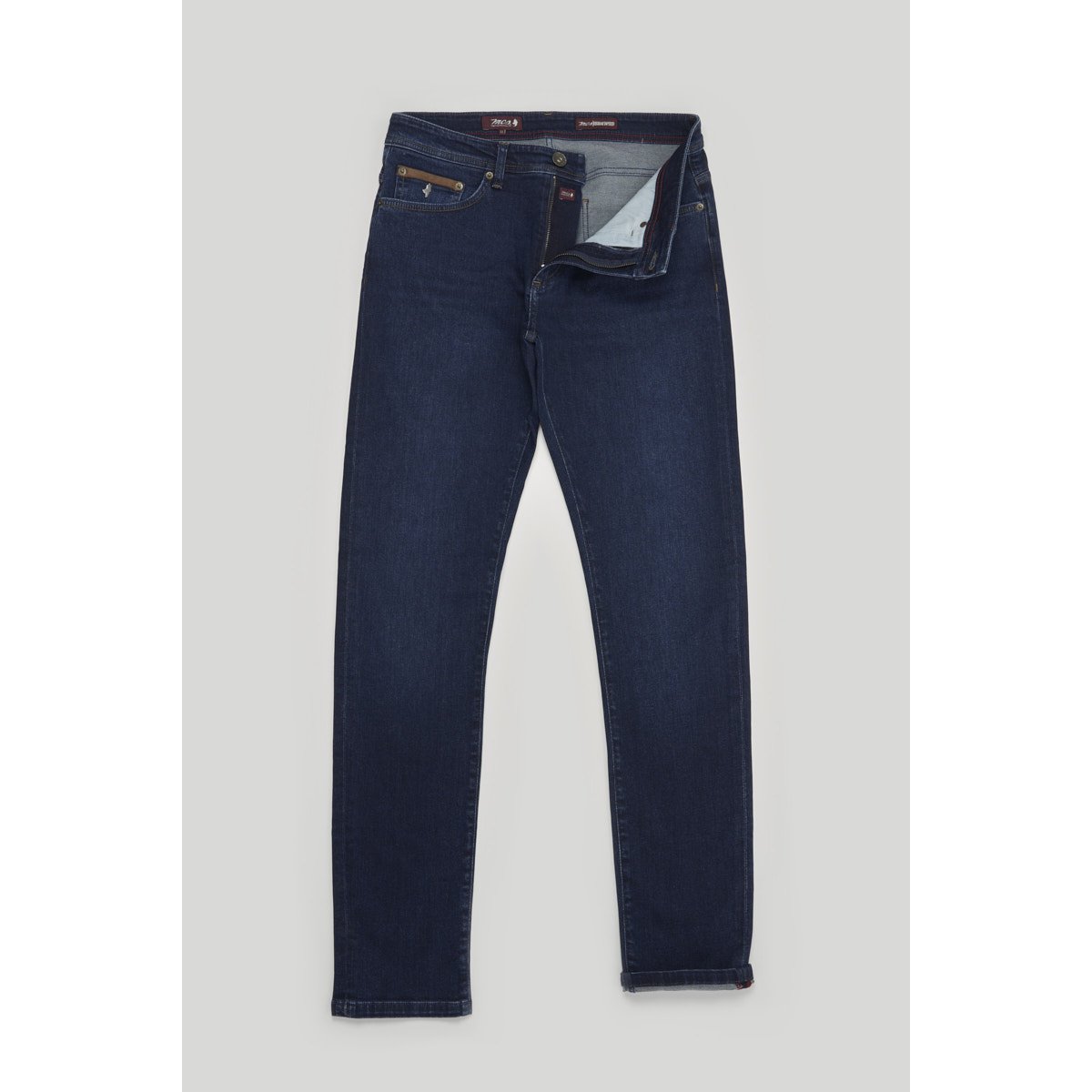 Jean regular tapered fin stretch bleu jean, MCS