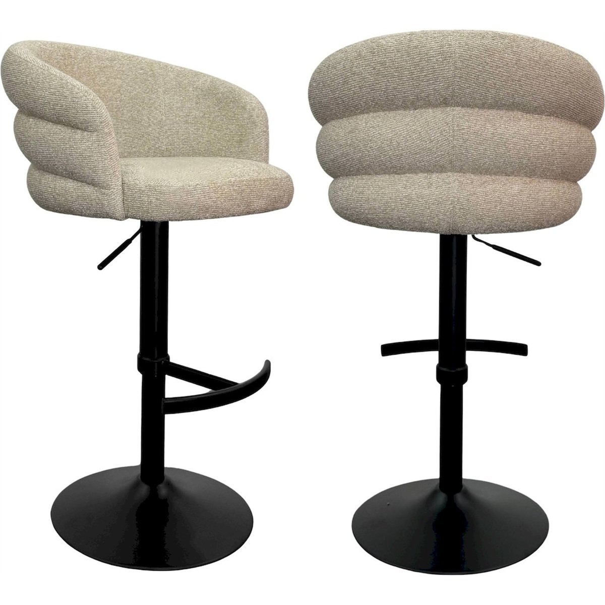 Tabouret de bar pivotant à hauteur réglable biscotti beige clair, RECOLLECTION